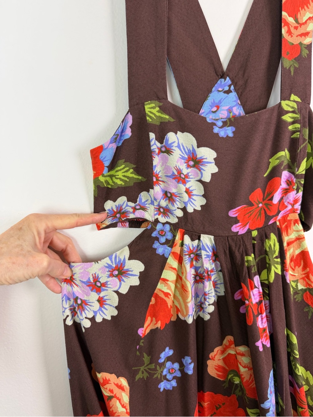 Anthropologie The Piper Bandeau Maxi Dress in Chocolate Brown Floral Size M - Picture 8 of 16